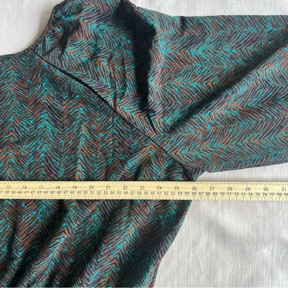 Wrangler Retro NWT Green Brown V-Neck Long Sleeve Stretchy Dress Size 3XL - Picture 8 of 9